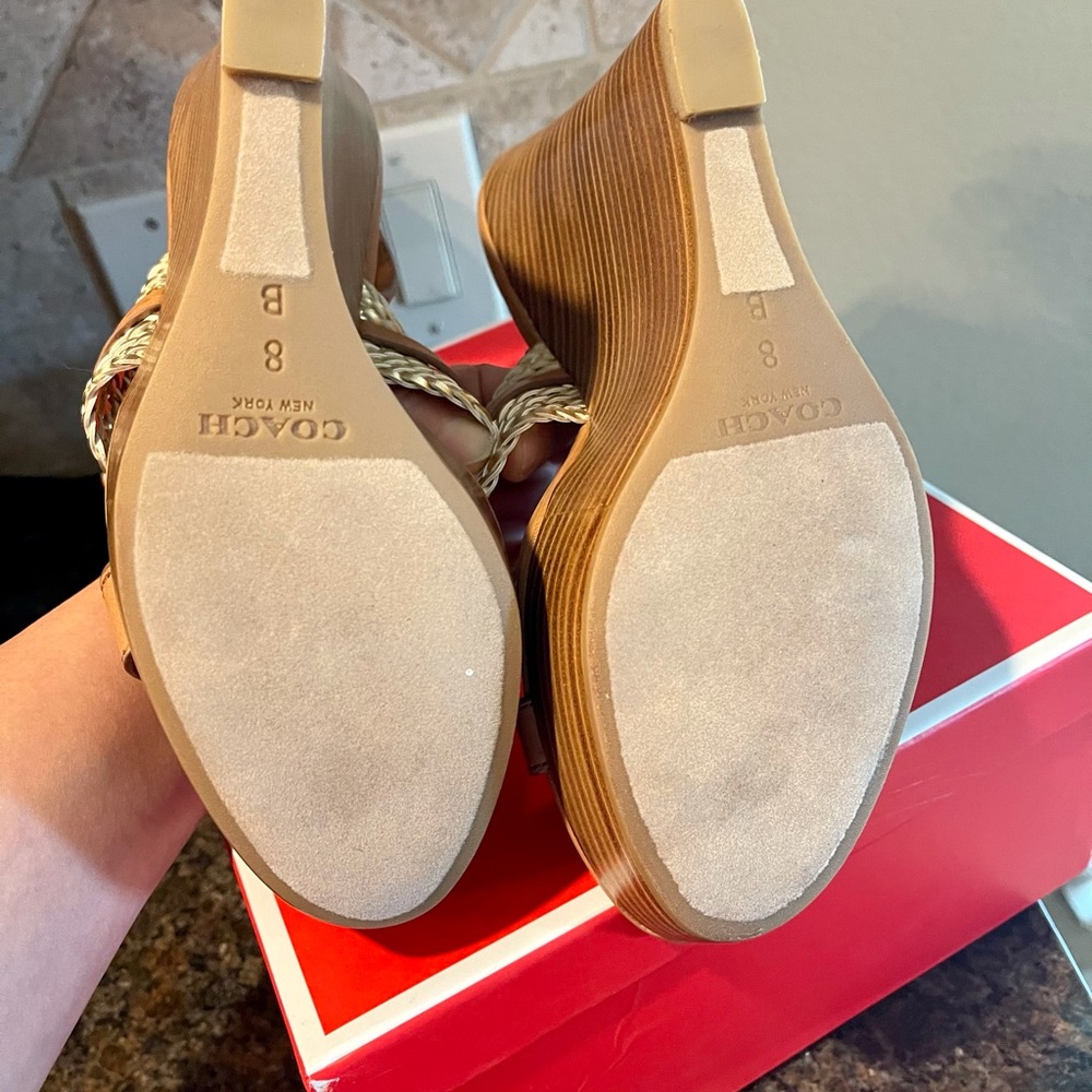 Coach Beatriz mat calf sandals size 8Ginger/gold - Picture 11 of 13